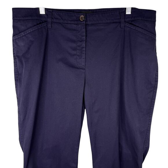 Talbots The Perfect Chino Pants 16W Navy Straight Leg - Picture 2 of 13